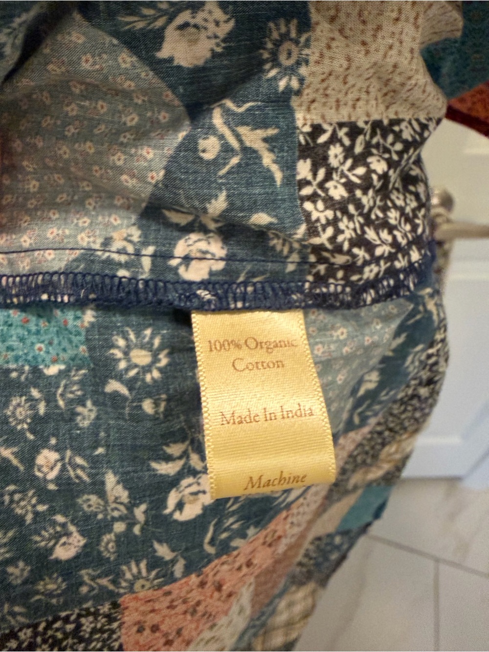 Christy Dawn Patchwork Brynne Maxi Dress in Blue, Cream, Pink - Picture 5 of 8